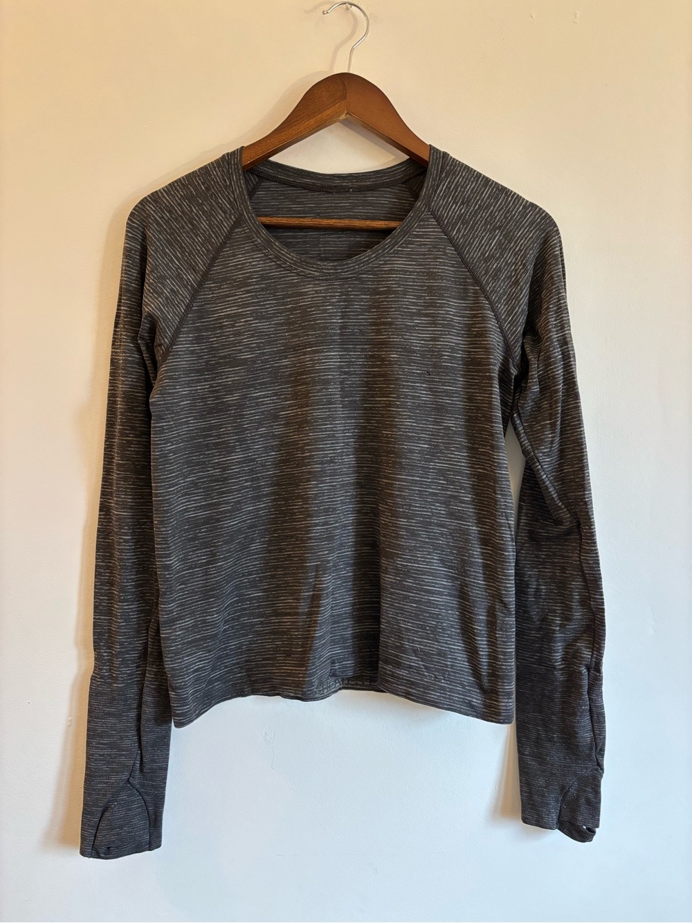 lululemon athletica Gray Striped Long-Sleeve
